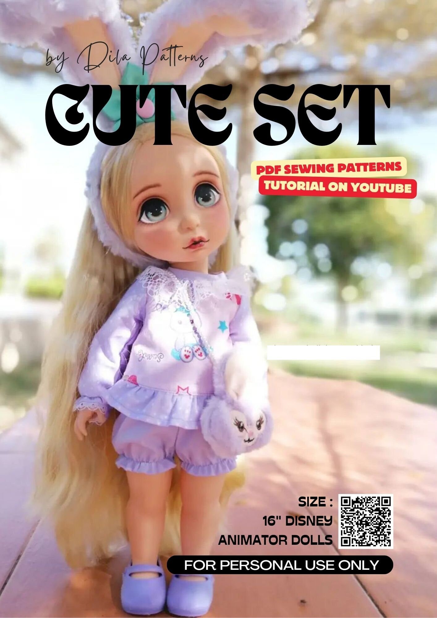 16インチアニメータードール用洋服の縫製パターン：トップスとパンツ