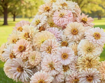 20 Honey Rose Blush Zinnia Flower Seeds