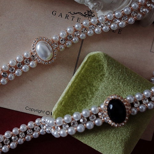 Vintage Pearl Choker Necklace Collar 