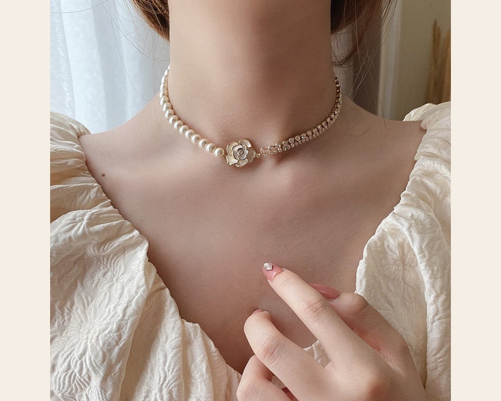 Chanel beads and pearl choker necklace Multiple colors ref.139314