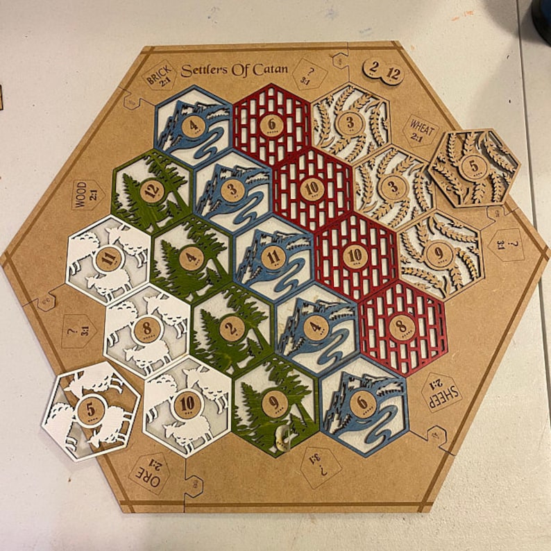 Laser cut catan board fightlimo