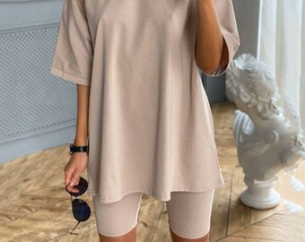 beige bicycle shorts