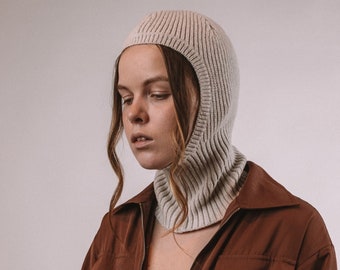 Balaclava Kapor Hat, 100% Fine Merino Wool Balaclava, Women Knit Balaclava, Wool Balaclava Hat, Winter hat, Winter beanie, Gift