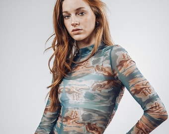 Mesh long sleeve bodysuit, Second Skin top, Transparent Bodysuit,Mesh Bodysuit,Sheer Shirt, Mesh Top, Long Sleeve Bodysuit, Sheer Turtleneck