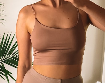 Dusty Pink Crop Top: Silky Soft Athleisure Tank