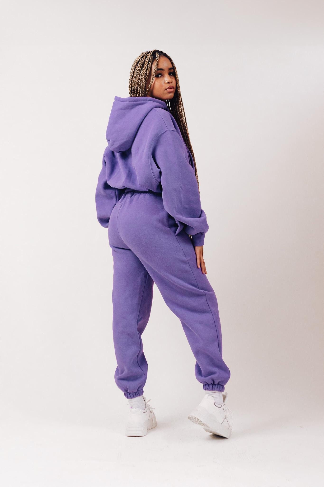 Purple Lavender Jasmine Set of Two Streetwear 2 Piece Set Fleece Hoodie and Joggers Hoodie and Sweatpants Hoodie Joggers Set sweatpants Etsy
