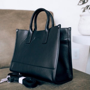 Sac à main de luxe minimaliste en cuir véritable, sac en cuir noir, sac à main en cuir, sac à main, sac à bandoulière en cuir noir,