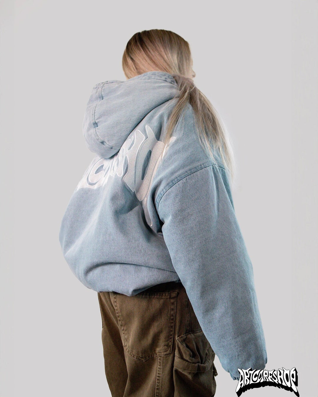 City Strolling Puff Shoulder Denim Jacket