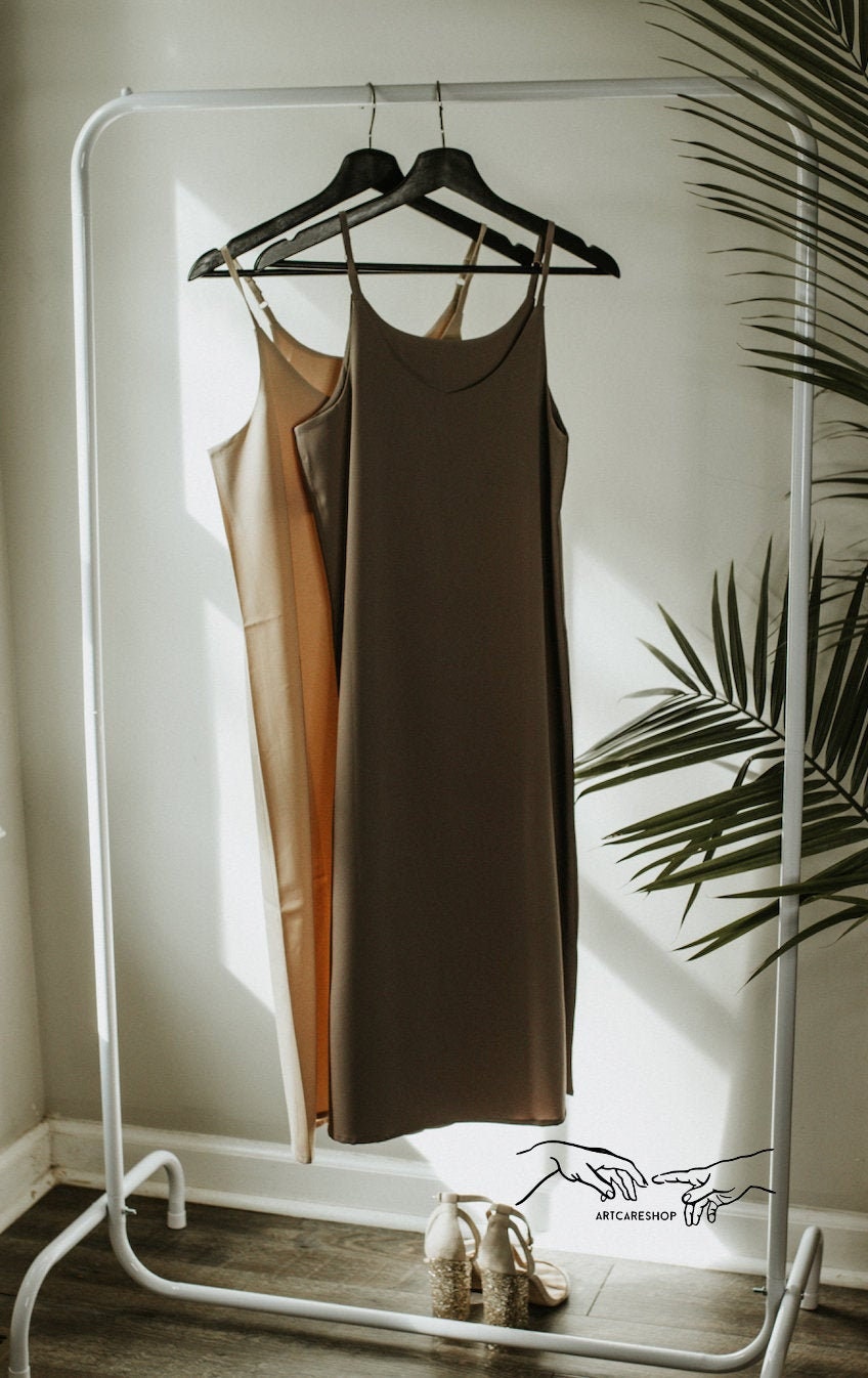 silky nude spaghetti strap dress