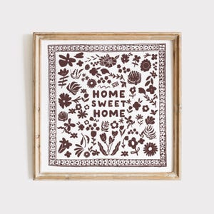 Home Sweet Home Square Print, Digital Download, Wall Art, Trendy Decor, Minimalist, Living Room Art, Cottage, Kitchen, Wall Decor, Cute