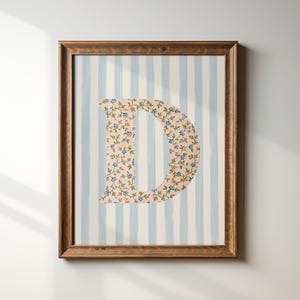 D, Impressão Inicial, Letra Floral, Download Digital, Arte em Aquarela, Ideia para Presente, Impressão Artística, Impressão para Download, Vintage, Impressão Digital