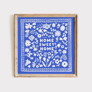 Home Sweet Home Square Print, Digital Download, Wall Art, Trendy Decor, Minimalist, Living Room Art, Cottage, Kitchen, Wall Decor, Cute
