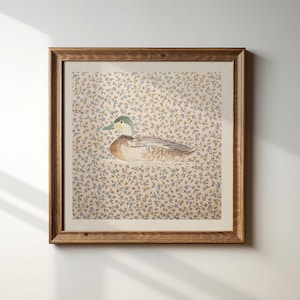 Vintage Mallard Duck Print: Trendy Living Room Art, Digital Downloads, Art Print, Gift Idea, Aesthetic