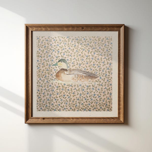Lámina vintage de pato real: arte moderno para el salón, descargas digitales, láminas artísticas, ideas de regalo, estética