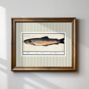 Vintage Fish Art Print: Botanical Cottagecore Decor, Digital Download, Art Print, Gift Idea, Aesthetic