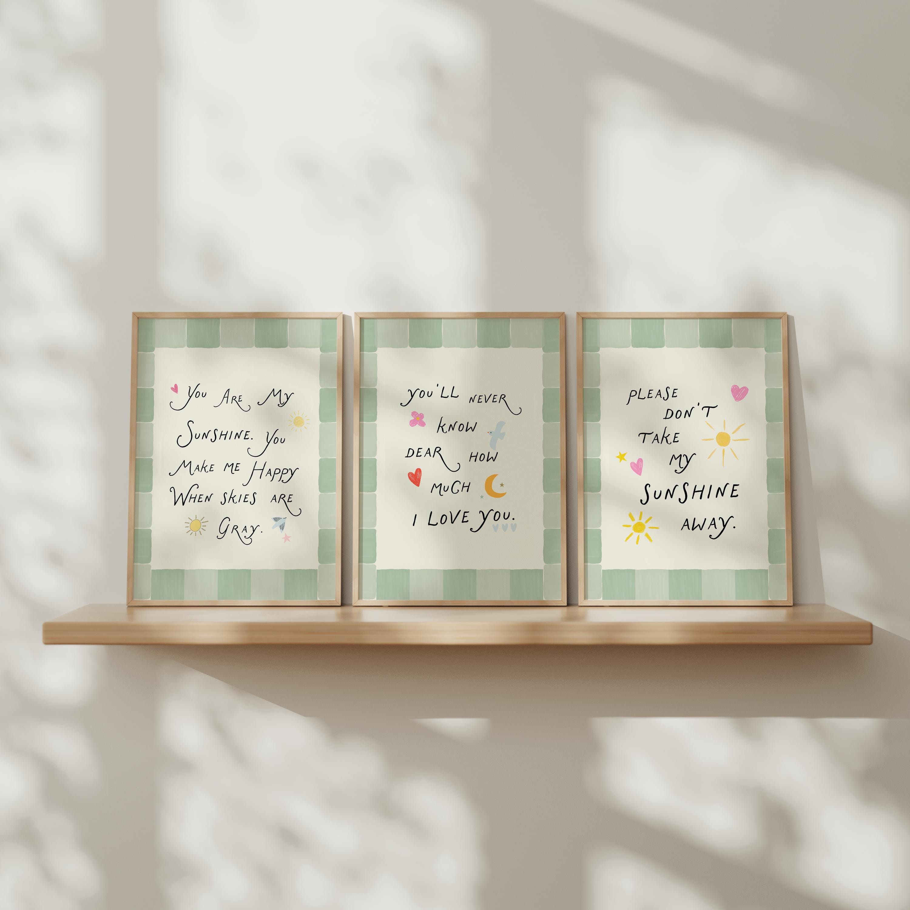 Cartello in legno con cornice You Are My Sunshine, decorazione per cameretta dei bambini, regalo per baby shower - Italia
