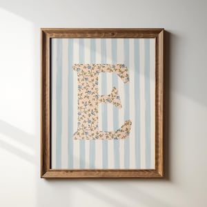 E, Impresión inicial, Letra floral, Descarga digital, Arte de acuarela, Idea de regalo, Impresión artística, Impresión descargable, Vintage, Impresión digital