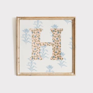 H, Impressão inicial quadrada, Letra floral, Download digital, Arte em aquarela, Ideia para presente, Impressão artística, Impressão para download, Vintage, Impressão digital