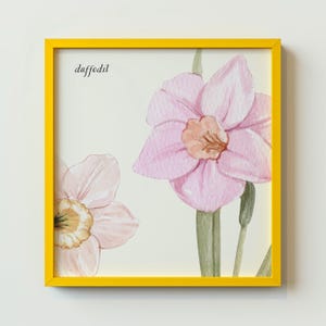 March Daffodil Print: Birth Month Flower Watercolor, Digital Download, Birthflower Gift, Aesthetic Art Print