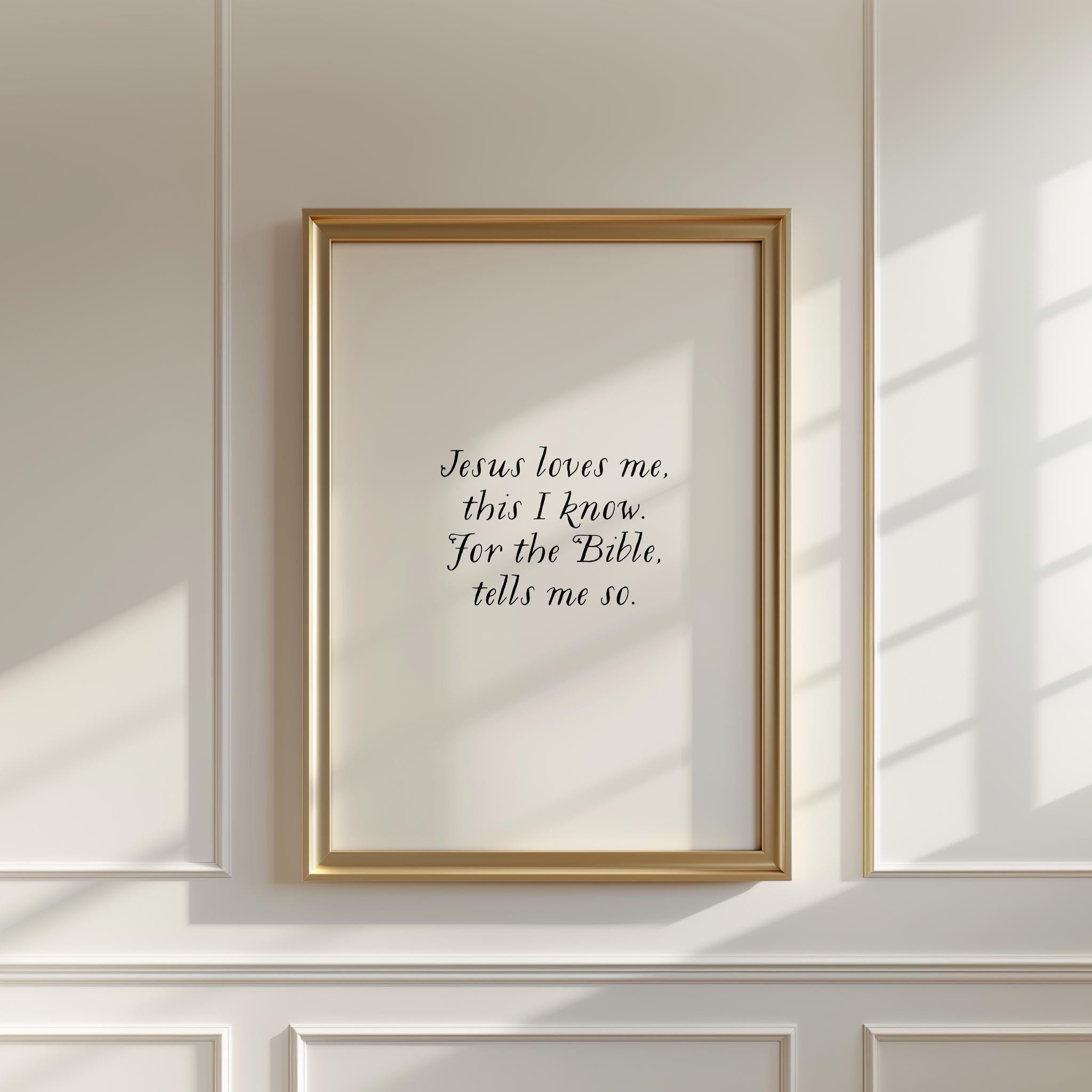 Jesus Loves Me Art Print: Trendy Minimalist Decor, Digital