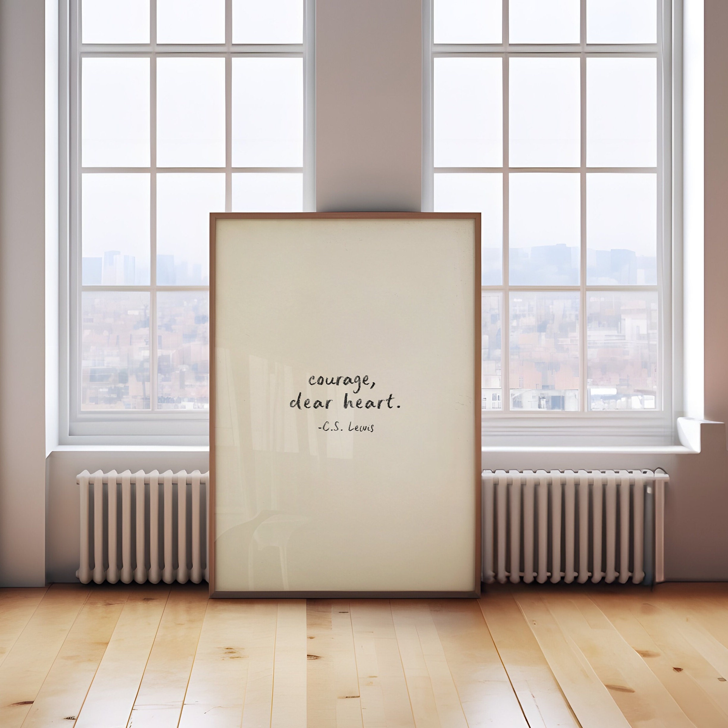 Courage Dear Heart C.S. Lewis, Digital Downloadable Wall Art, Trendy Decor, Line Art, Digital Prints, Encouraging Words, Minimalist Art