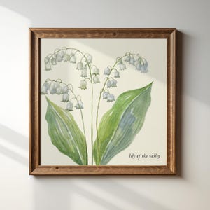 Lily Of The Valley Print: May Birth Flower Wall Art, Digital Download, Birthflower Gift, Aesthetic Art Print