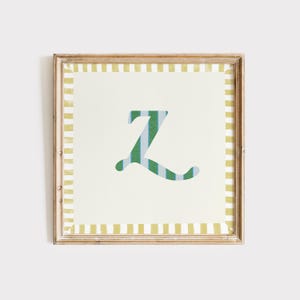 Z, Impressão inicial quadrada, Letra floral, Download digital, Arte em aquarela, Ideia para presente, Impressão artística, Impressão para download, Vintage, Impressão digital