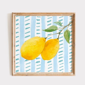 Lemon Painting, Digital Downloadable Wall Art, Trendy Decor, Kid's Room, Nursery Decor, Fruit and Kitchen Illustrations