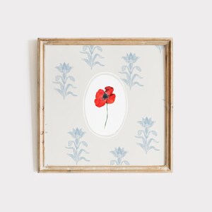 Poppy Print, Digital Download, Wall Art, Trendy Decor, Botanical illustration, Living Room Art, Cottage