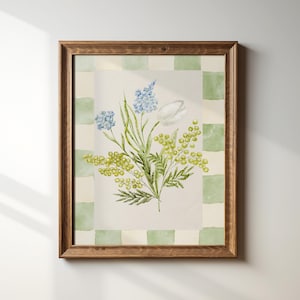 Spring Bouquet Vintage Floral Print, Watercolor, Digital Downloadable Wall Art, Trendy Decor, Abstract Vintage Painting, English Garden