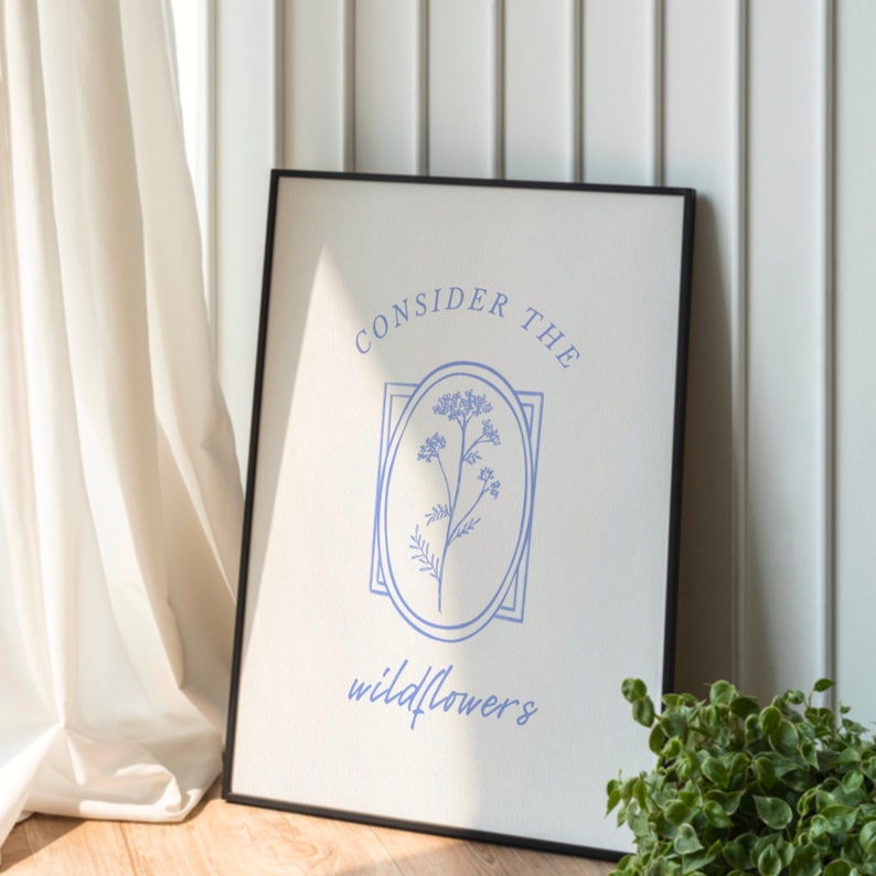 Consider the wildflowers scripture print digital downloadable etsy