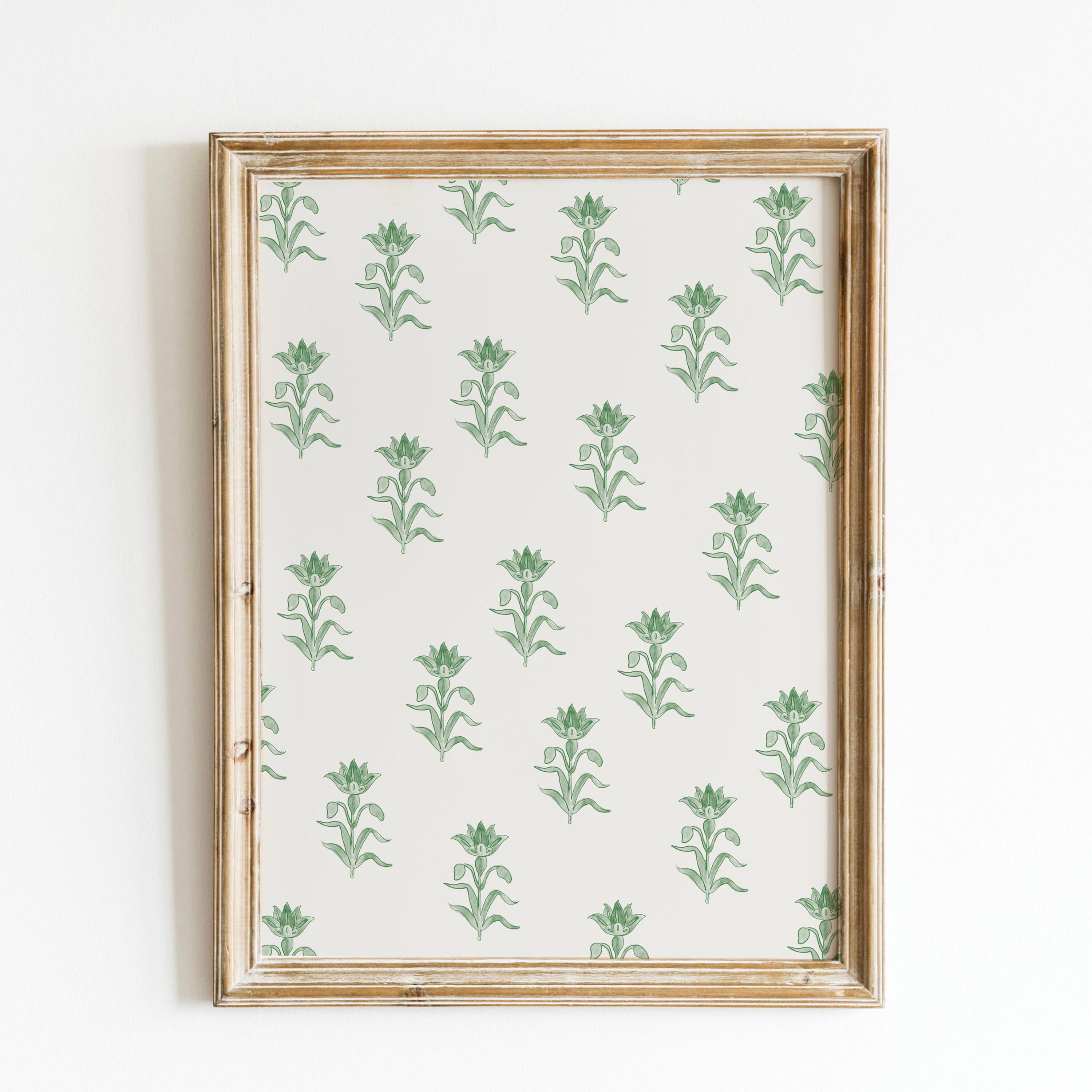 Emerald Green Vintage Watercolor Floral Print, Digital Downloadable Wall Art, Trendy Decor, Abstract Vintage Painting, English Garden