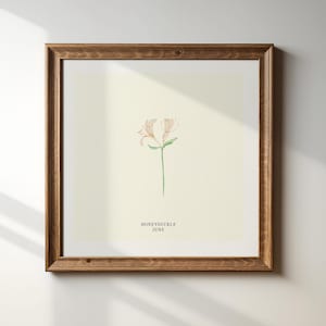 JUNIO, MADRESELVA, Impresión de flores del mes de nacimiento, Cuadrado, Idea de regalo, Descarga digital instantánea, Arte de pared, Regalo personalizado