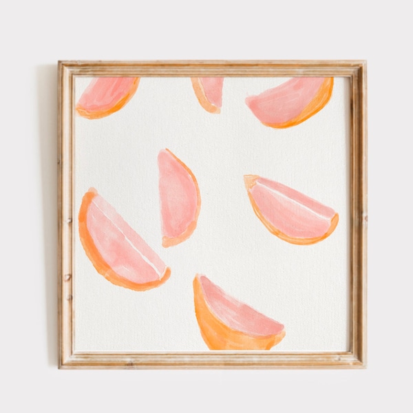 Grapefruit Painting, Digital Downloadable Wall Art, Trendy Decor, Kid's Room, Nursery Decor