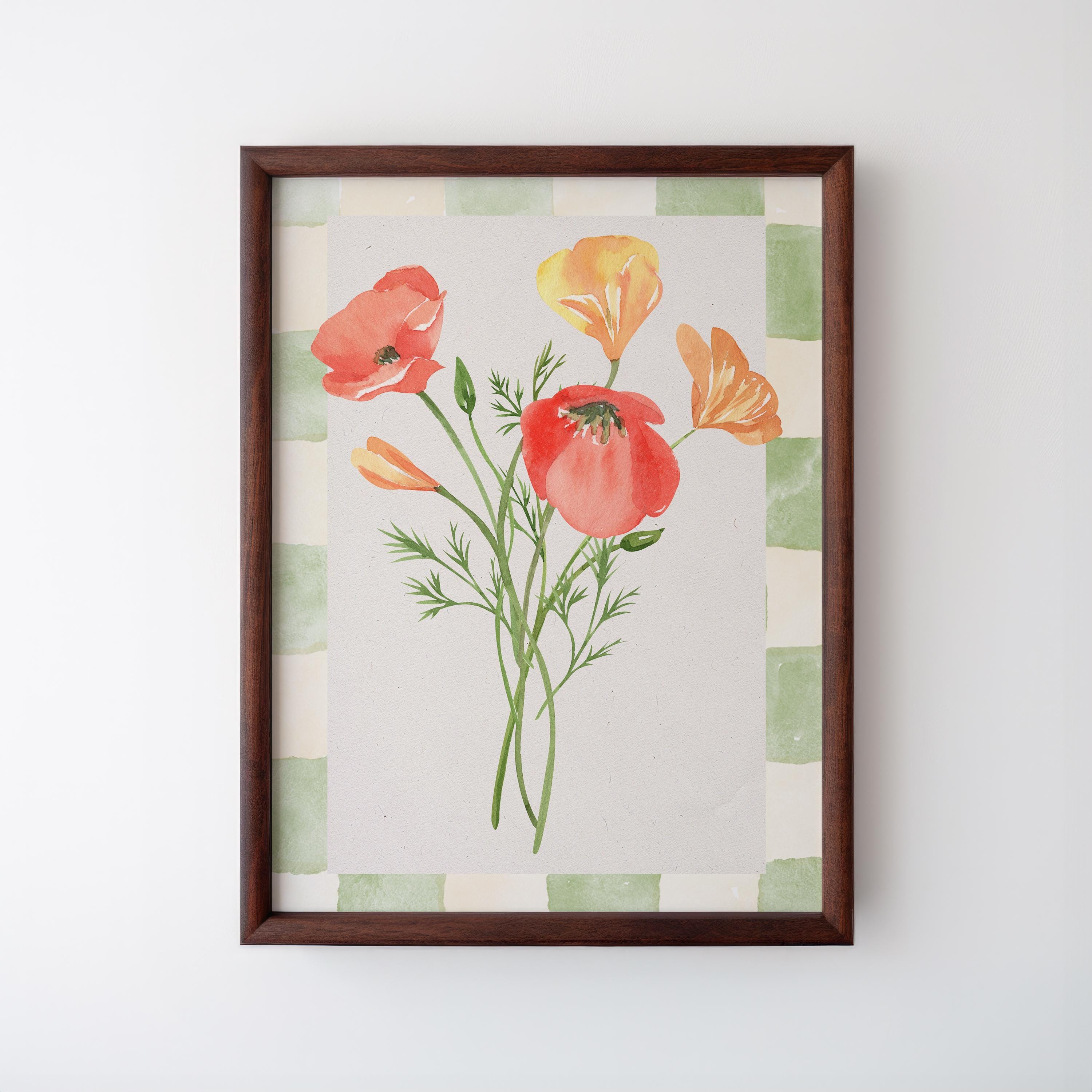 Vintage Poppy Floral Watercolor Print: English Garden Wall Art, Digital  Download, Art Print, Gift Idea, Aesthetic - Etsy Israel, image size:3000x3000