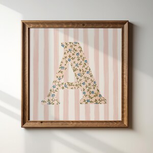 A, Impressão inicial quadrada, Letra floral, Download digital, Arte em aquarela, Ideia para presente, Impressão artística, Impressão para download, Vintage, Impressão digital