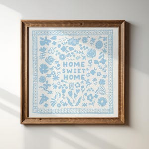 Home Sweet Home Square Print, Digital Download, Wall Art, Trendy Decor, Minimalist, Living Room Art, Cottage, Kitchen, Wall Decor, Cute