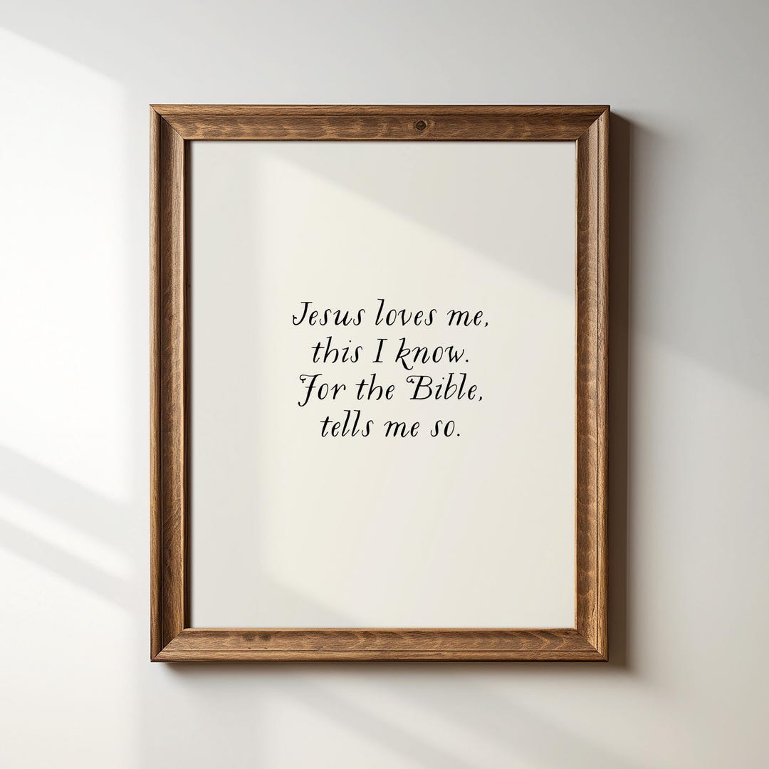 Jesus Loves Me Art Print: Trendy Minimalist Decor, Digital