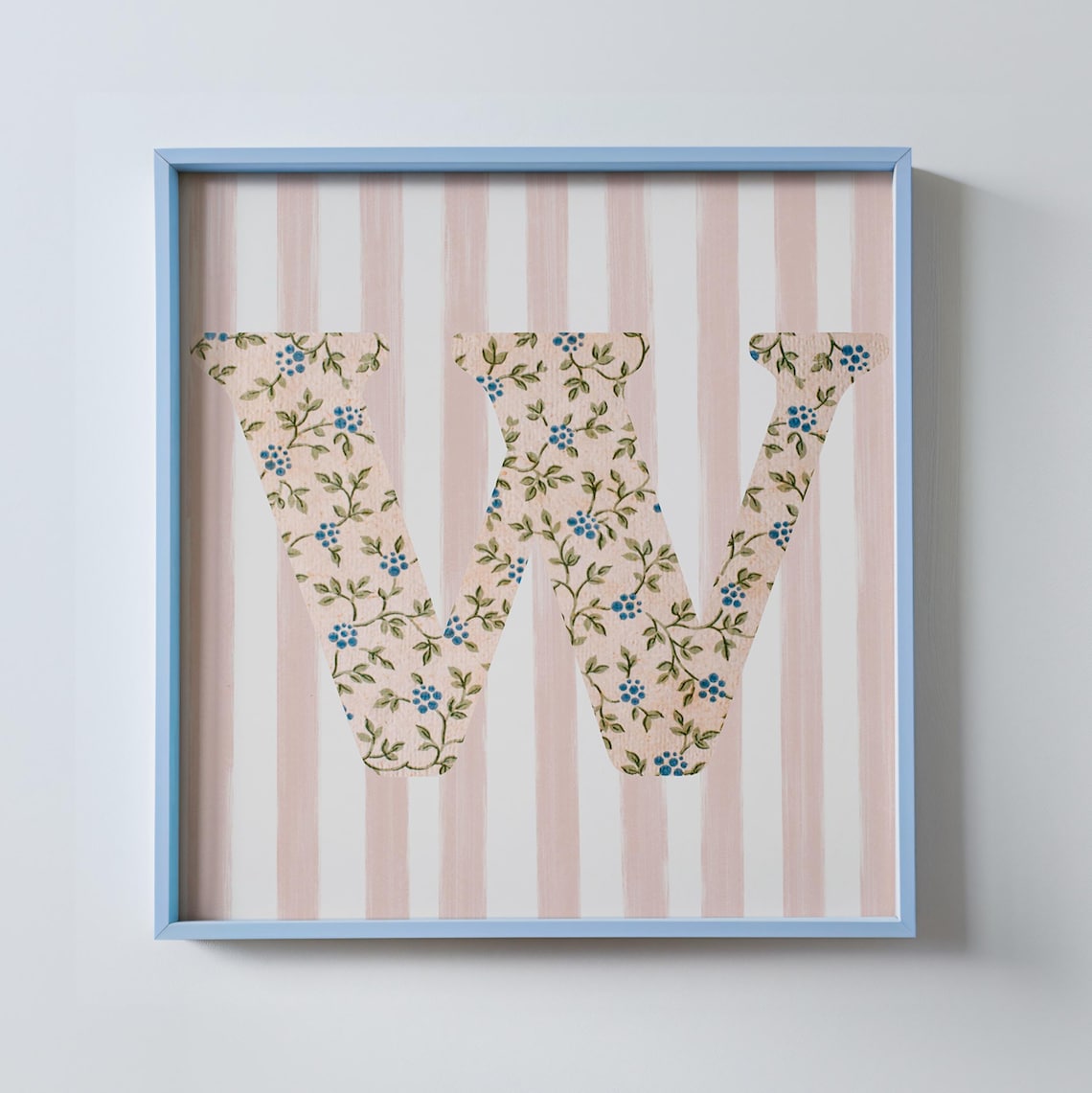 Floral Initial Letter W Print: Watercolor Initial Art, Digital ...