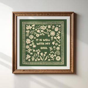 Waldgrün Es ist gut Druck, sofort digital herunterladbare Wandkunst, trendiges Dekor, christliche Illustration, Wohnzimmer Kunst, Küche