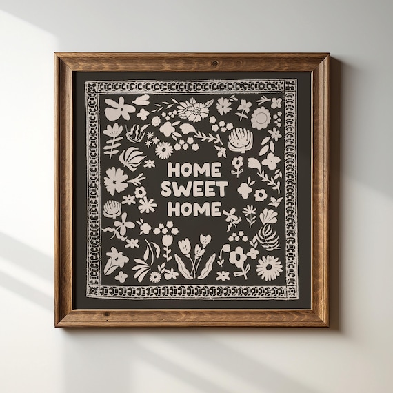 Home Sweet Home Square Print, Digital Download, Wall Art