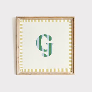 G, Impresión inicial cuadrada, Letra floral, Descarga digital, Arte de acuarela, Idea de regalo, Impresión artística, Impresión descargable, Vintage, Impresión digital