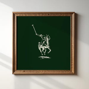 Deep Green Polo Square Print, Digital Download, Wall Art, Trendy Decor, Minimalist, Living Room Art, Cottage, Kitchen, Country Club