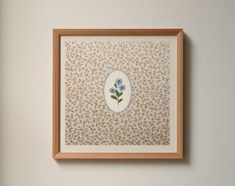 Vintage Sweet Floral Square Print, INSTANT Digital Downloadable Wall Art, Trendy Decor, illustration, Living Room Art, Nursery Decor