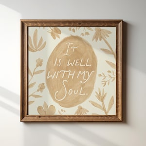 It Is Well With My Soul Print: Christian Illustration, Digital Download, Art Print, Gift Idea, Aesthetic