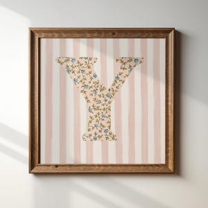 Y, Impressão inicial quadrada, Letra floral, Download digital, Arte em aquarela, Ideia para presente, Impressão artística, Impressão para download, Vintage, Impressão digital