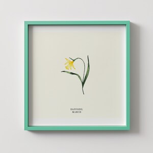 March Daffodil Print: Birth Month Flower Wall Art, Digital Download, Birthflower Gift, Aesthetic Art Print