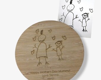 Personalised Plaque | Engraved Children's Drawing Keepsake
