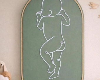 Lifesize Newborn Plaque – Custom Baby Birth Details, Nursery Art, Acrylic Keepsake, 1:1 scale baby
