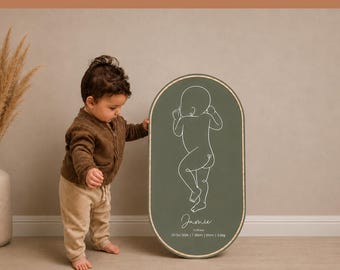 1:1 Scale Baby Nursery Art | Lifesize Baby Birth Plaque – Custom Acrylic Keepsake,